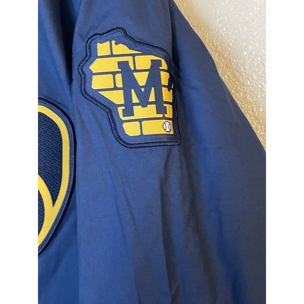 Men's 2XL NWT‎ Milwaukee Brewers Nike Dugout Full Zip Jacket Navy